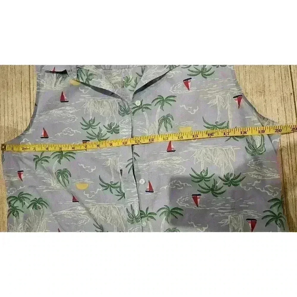Lands End Women's Sailboat Print Blue Sleevelss Top Size 14 - Picture 4 of 4
